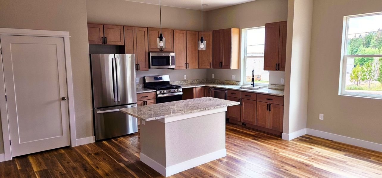 Kitchen with granite countertops